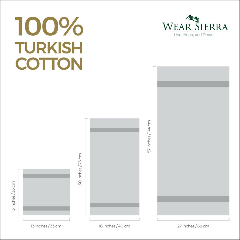 Serviette à main turque de luxe Hamptons, 100% coton turc, serviettes à séchage rapide, très absorbantes et ultra douces pour la maison et le spa