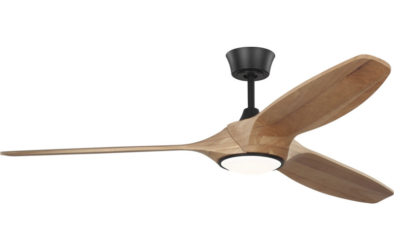 Selen Smart LED Ceiling Fan, Natural Honey, Midnight Black, 60" Wide