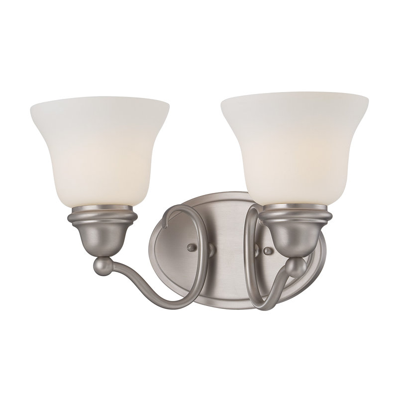 Barre d'éclairage de salle de bain 2 lumières Vannote, Étain