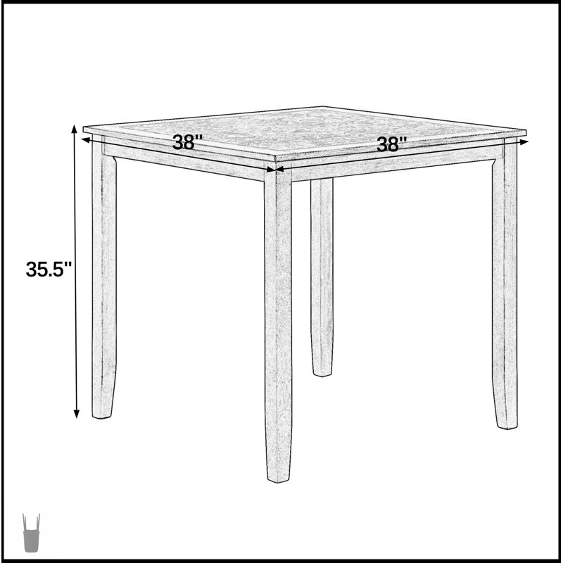 Ensemble de table à manger et de chaises de bar 5 pièces de style rétro, confortable et durable pour les petits espaces, facile à assembler