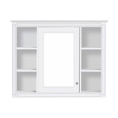 Unité de rangement pour salle de bain avec miroir, 35 po x 27,5 po, apparence moderne, armoire à structure 35 po x 27,5 po, charnières réglables, construction
