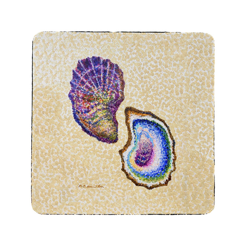 Deux sous-verres à deux huîtres