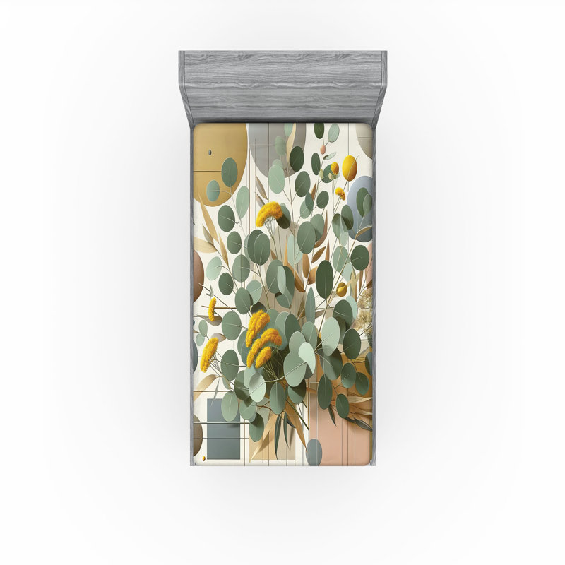 Microfiber Floral Fitted Sheet, Twin XL