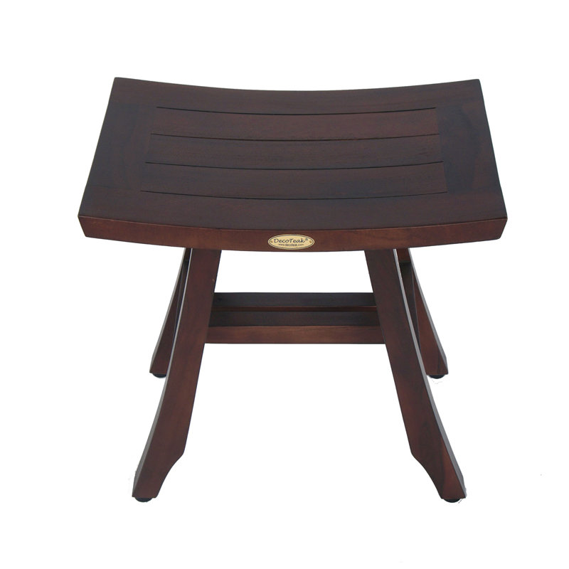 DecoTeak Satori, Teak Shower Stool, Teak Shower Shaving Foot Rest, Teak Shower Shaving Stool, in Woodland Brown