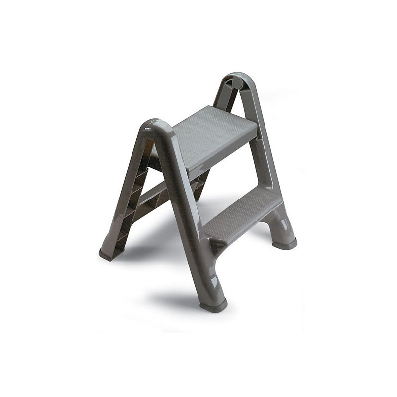 2 Step Plastic Step Stool with 300 lb. Load Capacity