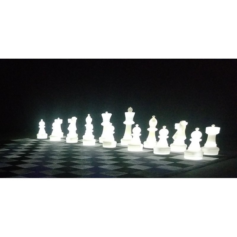 25" Tall Light-Up Giant Chess Set - Day/Night Set - White Side Illuminates White