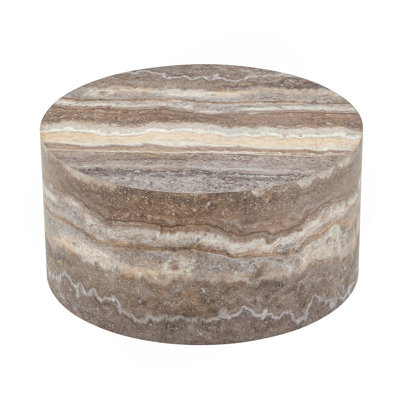 Table basse ronde en panneau de fibres à densité moyenne de 23,6 pouces de diamètre x 11,8 pouces de hauteur avec des meubles en bois aggloméré. Convient aux salons de style industriel ou minimaliste.
