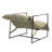 Upholstered Modern Metal Framed Beige Polyester Blend Sling Accent Chair-768254446