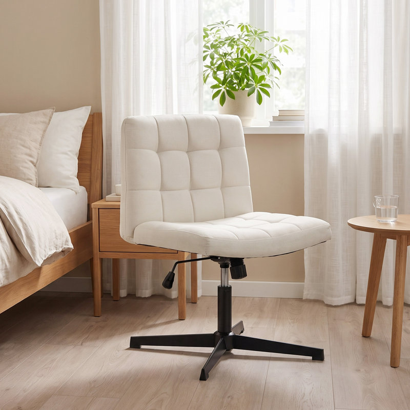 17 Stories Linen Office Chair, Beige