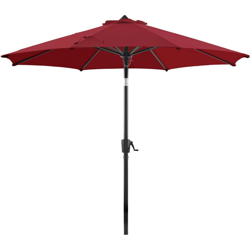 Parasol de marché 6,4 po avec manivelle Khymir, Rouge