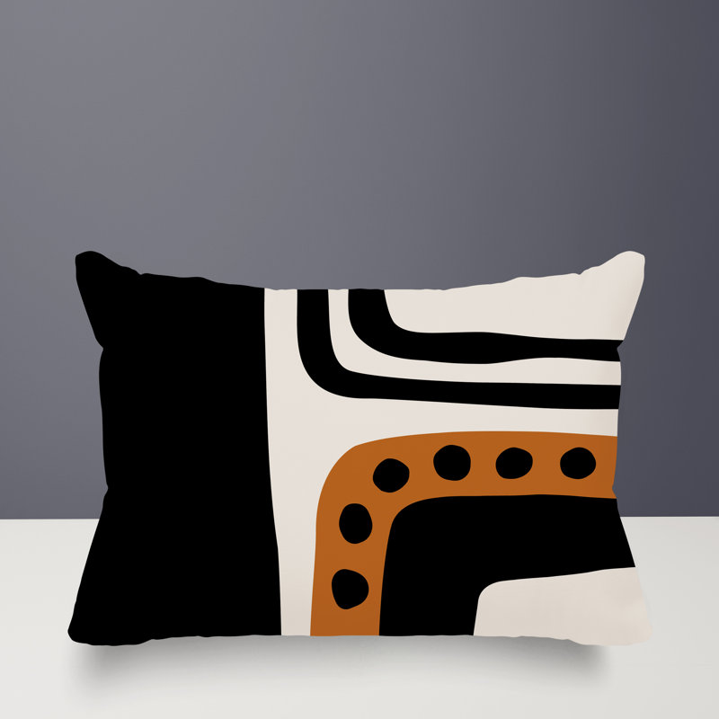Coussin lombaire réversible intérieur / extérieur Sofi Minimalist, H 14 po x l 20 po, Orange brûlé