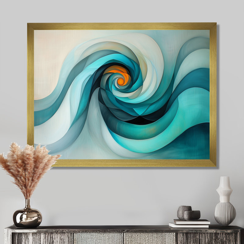 Ombeline - Abstract Large Wall Art, H 24 po x l 32 po, Cadre simple, Doré