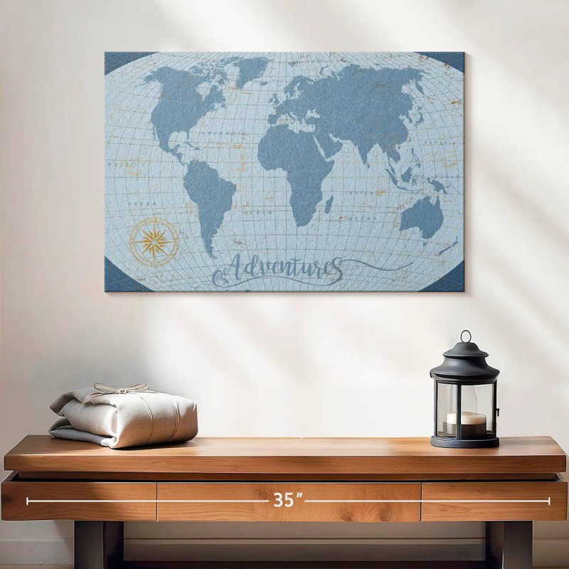 Carte du monde de Senne Adventures, H 16 po x l 24 po
