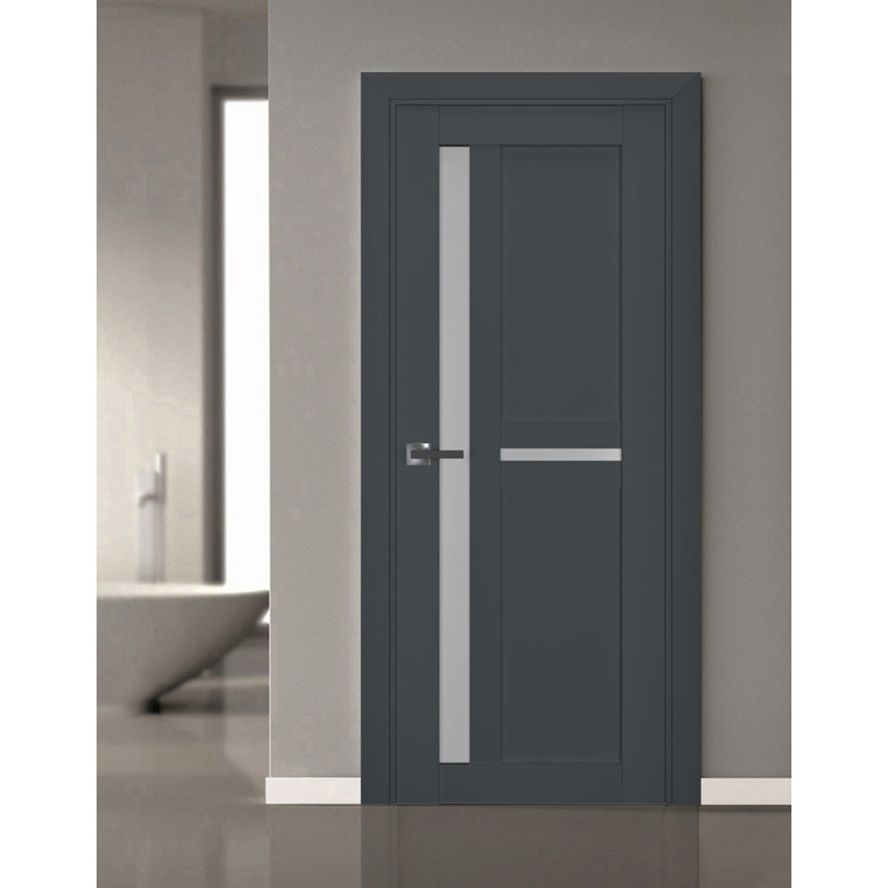 Dalle de porte standard en bois manufacturé massif Veregio, 79,5 po x 17 po, Antracite