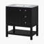 Meuble-lavabo de style transitionnel 30 po avec lavabo en céramique, vert-103667011