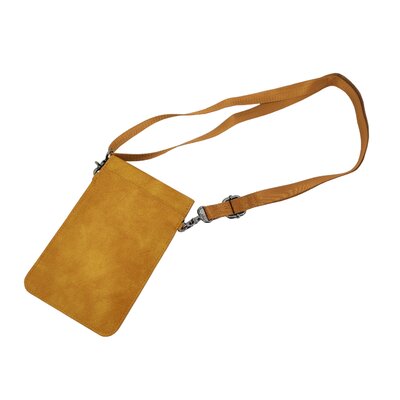 Cell Phone Purse Shoulder Bag Women Girl Sythetic Suede Leather Handbag with Adjustable -  FixtureDisplays, 15355-TAN