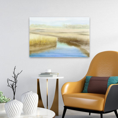 Marsh View I, paysage, rivière, peinture, impressionnisme, art contemporain