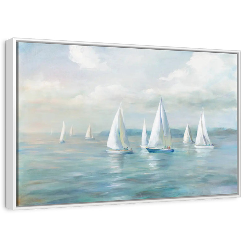 En route pour l'océan, Cadre flottant blanc, 25 po x 17 po