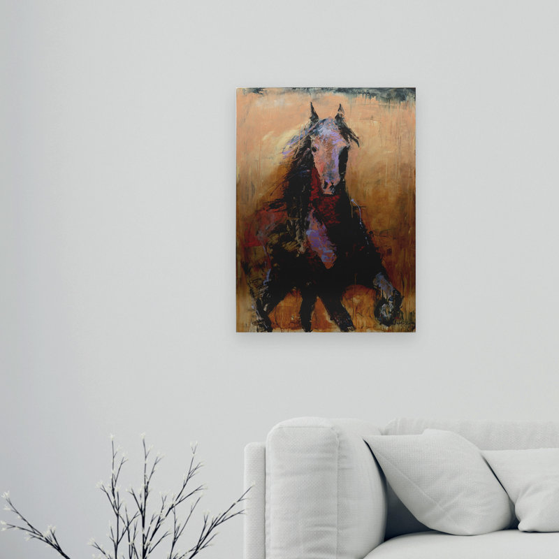 «Golden Horse» Joarez, art en aluminium brossé flottant