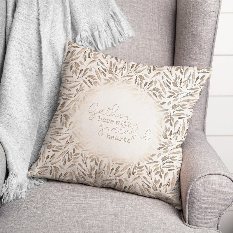 Floral Throw Pillow, 18" H x 18" W