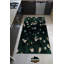 Tapis floral en polyester tissé à la machine noir / blanc / orange-841444423