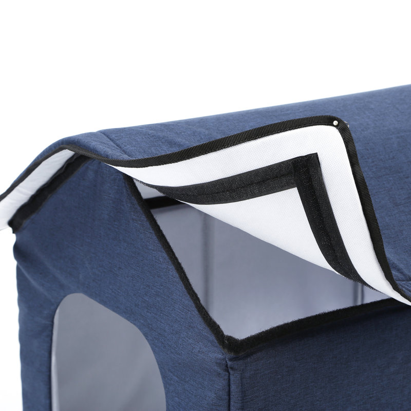 Polyester Dog House, 16.5" H x 16.5" W x 19" D, Navy