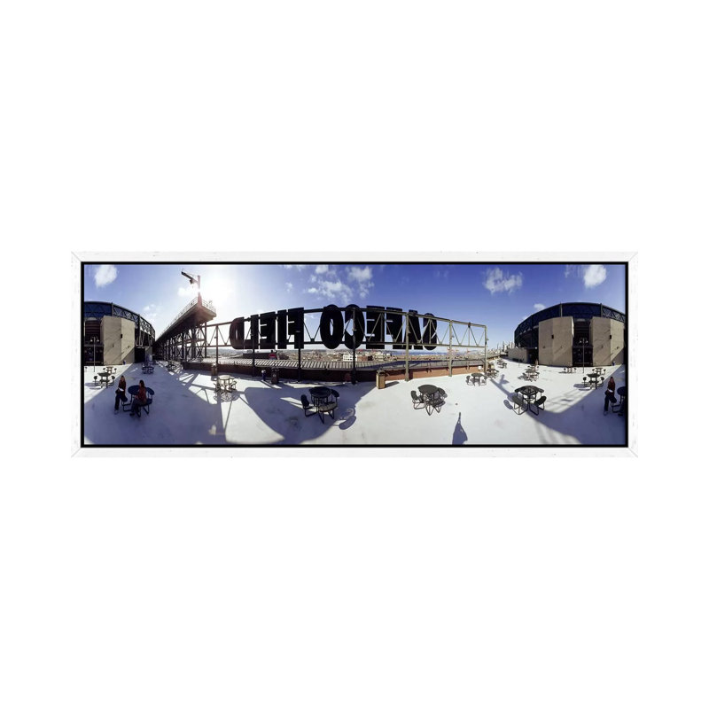 Tourist sitting on a roof outside a baseball stadium, Seattle, King County, Washington State, USA 1 Piece Panoramic Wall Art on Canvas