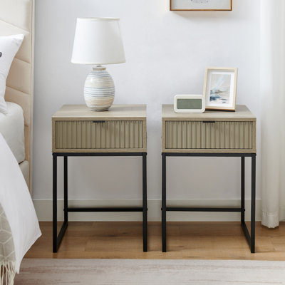 40cm W Metal Bedside Table