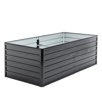 6X3x2 Ft Metal Planter Of Galvanized Steel For Growing Vegetables, Flowers, And Herbs - Large Space, Weather , Safe Edge Outdoor Vegetable, Herb, Flower Gardening Stable, Rustproof, Easy Setup