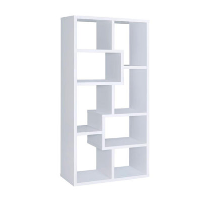Bibliothèque géométrique rectangulaire à 10 tablettes multiples