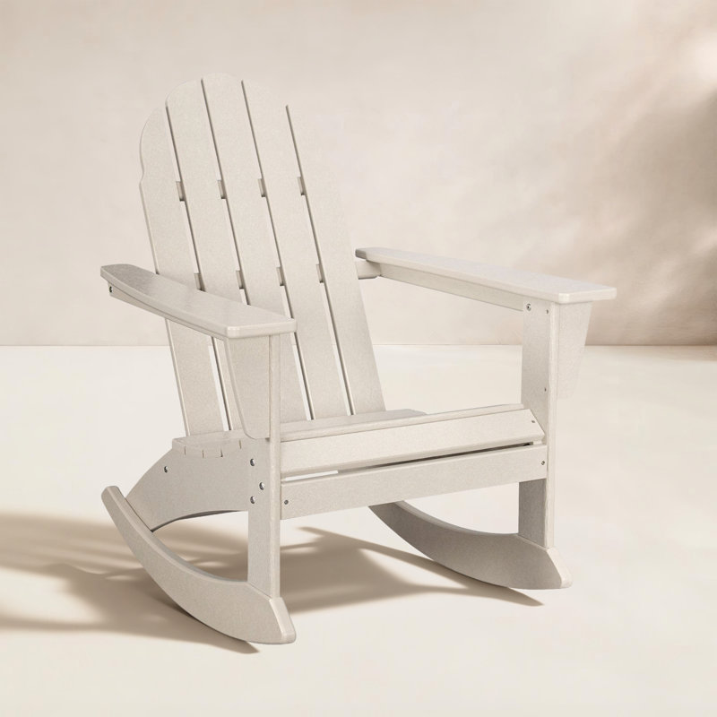 POLYWOOD Vineyard Adirondack Rocking Chair, Sand