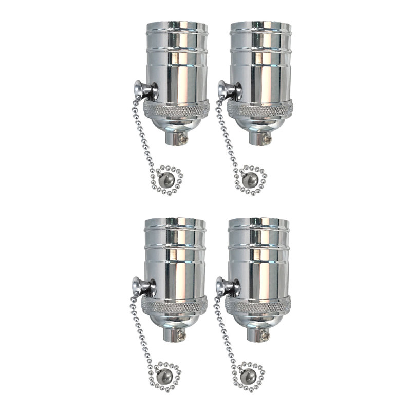 Pull Chain Lamp Socket Lighting Kit, Polished Nickel