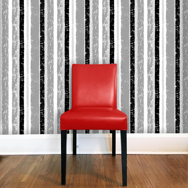 Glascock Striped Roll, Black/Whites