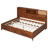 Walnut Colored Full Size Wooden Daybed With 3 Storage Drawers, Shelf And Charging Sockets For A Relaxed Setting Headboard Guest Hospitality-337831894