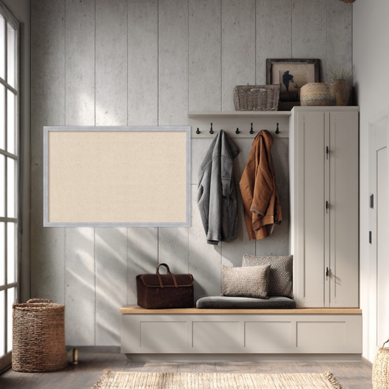  Tableau d'affichage encadré en tissu, lin naturel par Creative Bunch Studio, Taille du tableau 36 x 24