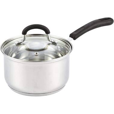 Circulon SteelShield Stainless Steel Saucepan/Sauté Pan with Lid, 3 Quart,  Silver 