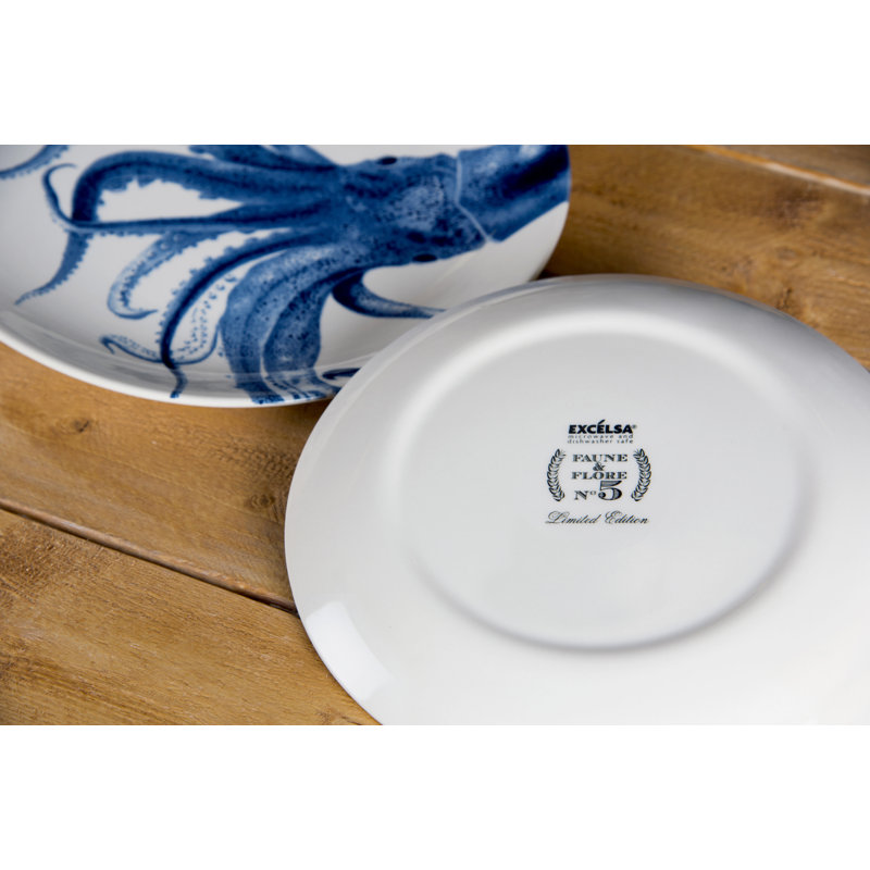 Flore & Faune Piece Ceramic Dinnerware Set - Service for 6