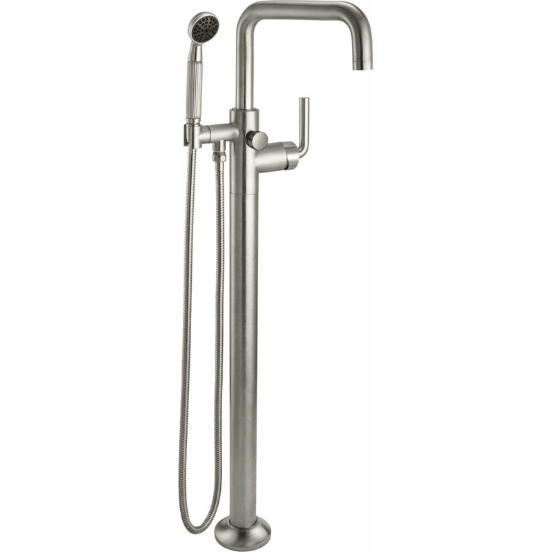 Descanso Tub Filler with Diverter, Lever Handle, Satin Nickel/Silver