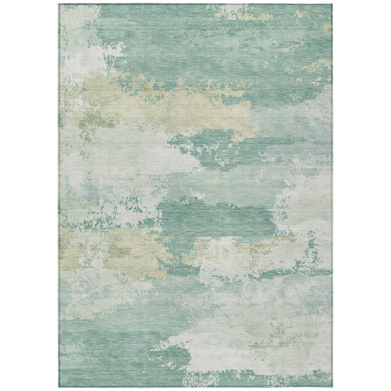 Machine Washable Indoor/Outdoor Kerwin ACN2372 Abstract Rug, Rectangle 5' x 7'6"