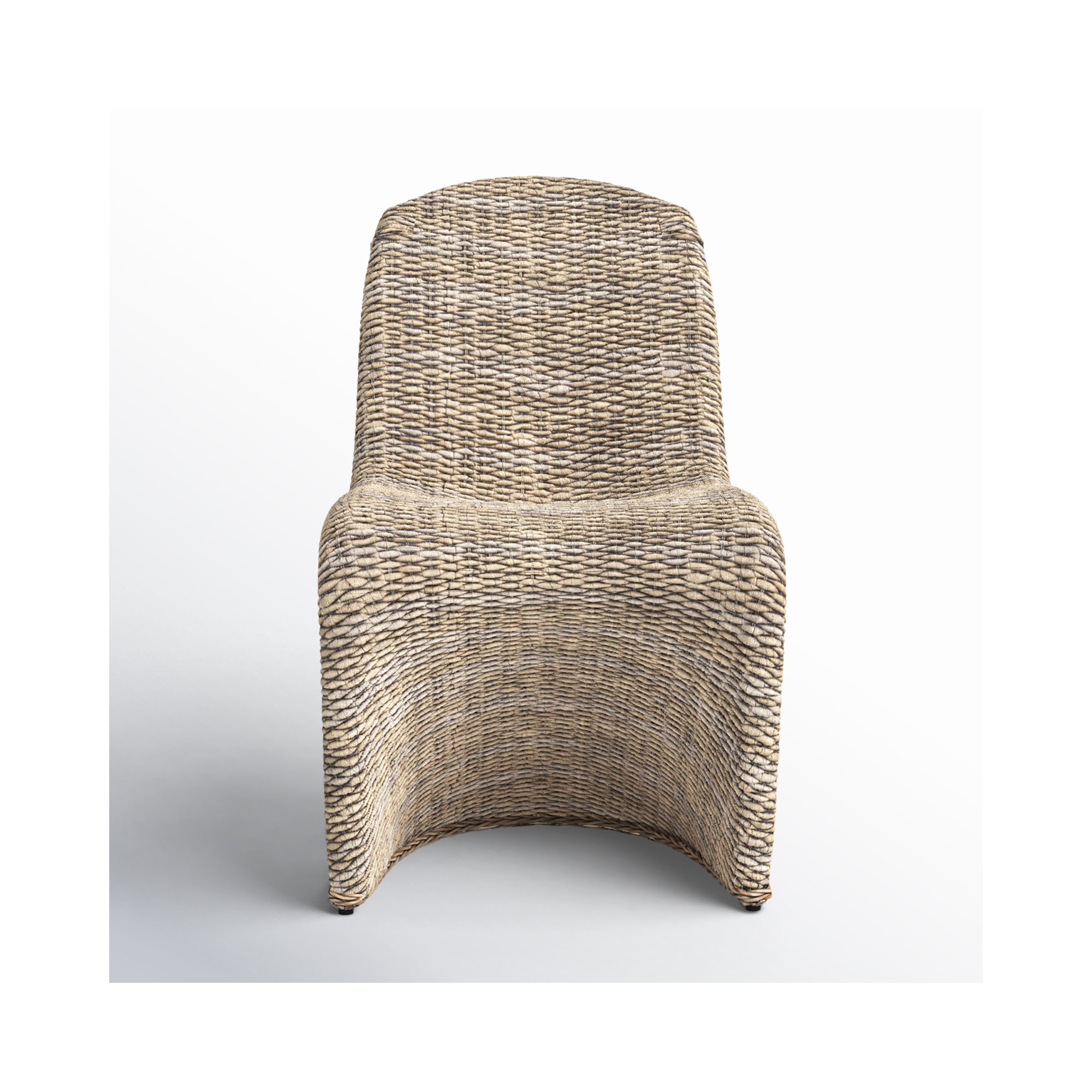 Daughtery Wicker Dining Side Chair, Gray