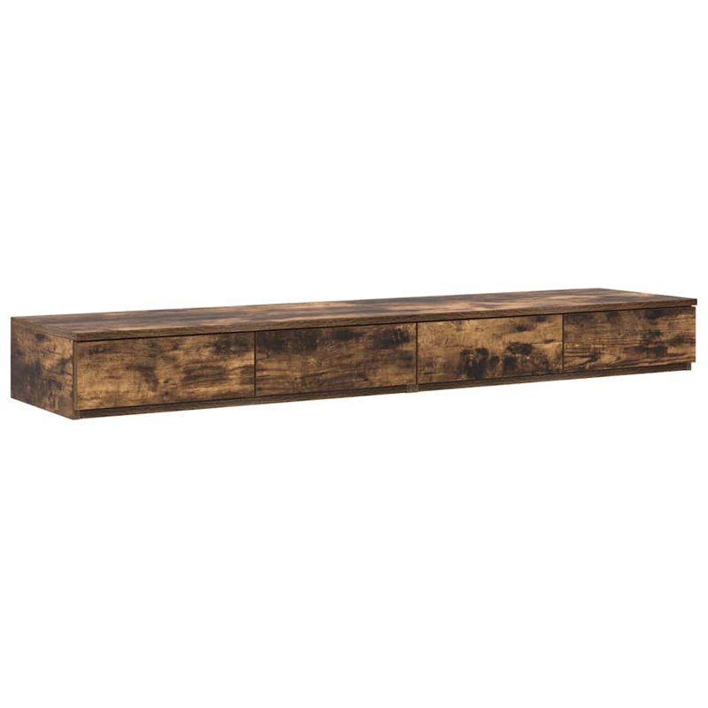 Bed Drawers 160 X 36.5 X 16.5 Cm Engineered Wood, Smoked Oak
