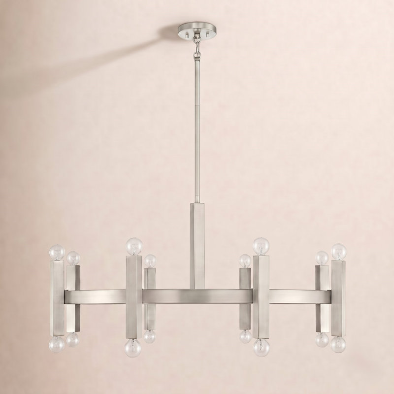 Lustre 16 lumières Cassi, Nickel