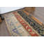 Tapis bleu rétro en patchwork de laine 32,7 x 52 pouces
