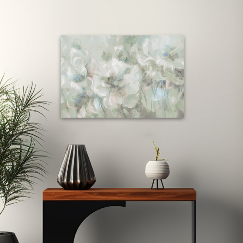 «Fragmented Beauty», art floral abstrait et floral sur toile, H 16 po x l 24 po