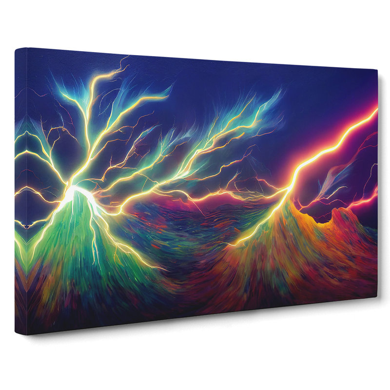 Flourishing Lightning Bolt Abstract - Wrapped Canvas, 50cm H x 76cm W x 3cm D