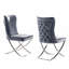 Velours gris 2 pièces chaises capitonnées cadre chromé