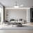 42 Inch - Silver Minimalist Fan Chandelier - Remote Control / Dimmable / Variable Speed - Suitable For Living Room And Any Room
