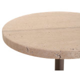 Bonn Side Table in Travertine and Bronze