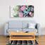 Mélodie de fleurs sur toile fuchsia | Décoration florale de chambre à coucher