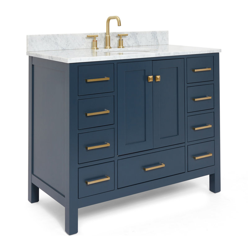 Ensemble de meuble-lavabo simple 43 po Flynt, Bleu minuit